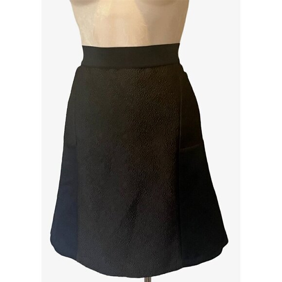 New Sandro Paris Black Textured Back Zip A Line Mini Skirt - Picture 4 of 8